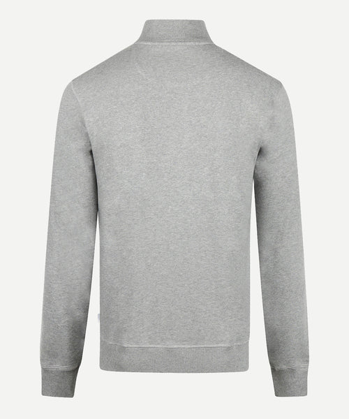 Sweater Half Zip with Emblem | Medium Grey Melange