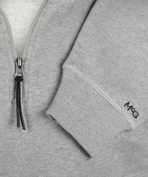 Sweater Half Zip with Emblem | Medium Grey Melange