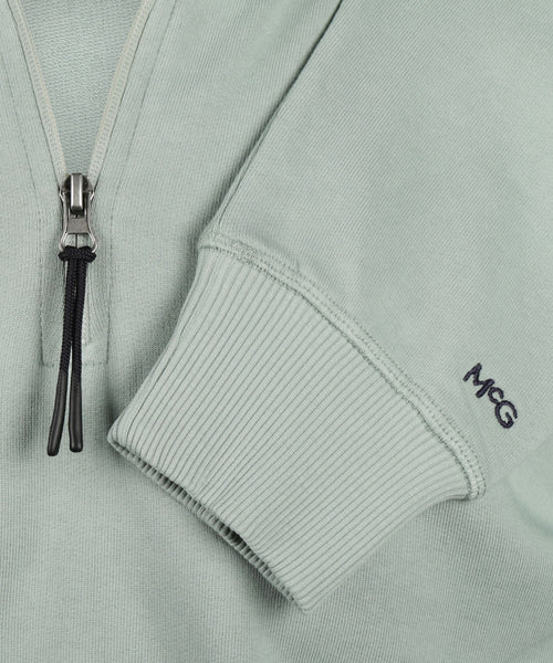 Sweater Half Zip with Emblem | Ice Green
