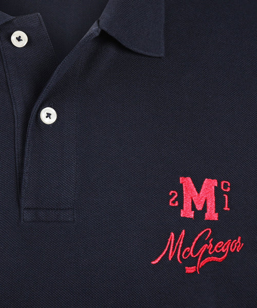 Polo Piqué with Emblem | Navy