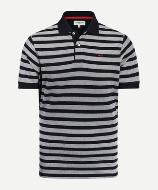 Polo Piqué Oxford Gestreept | Navy