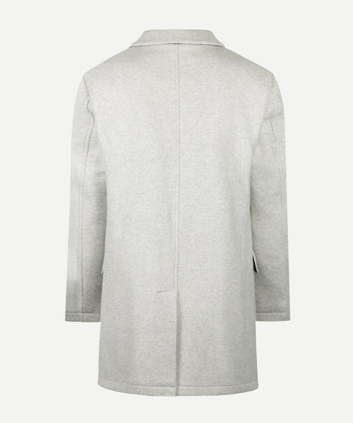 Herringbone Wool Overcoat | Medium Grey Melange