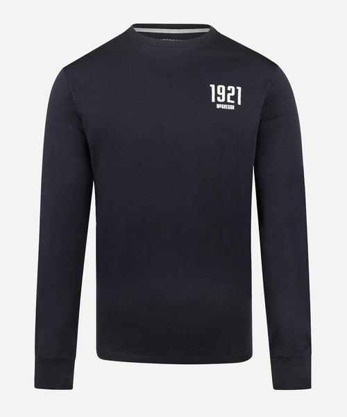 T-shirt Graphic Lange Mouw | Navy
