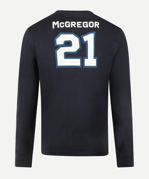 T-shirt Graphic Lange Mouw | Navy