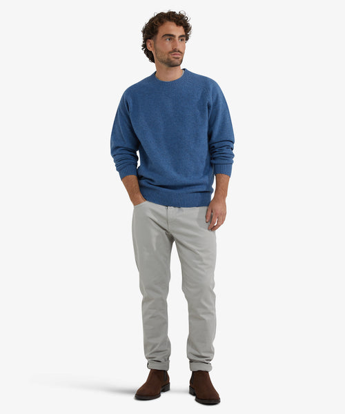 Lambswool Round Neck Sweater | Worker Blue