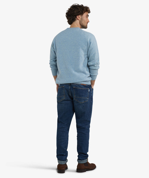 Lambswool Round Neck Sweater | Ice Blue