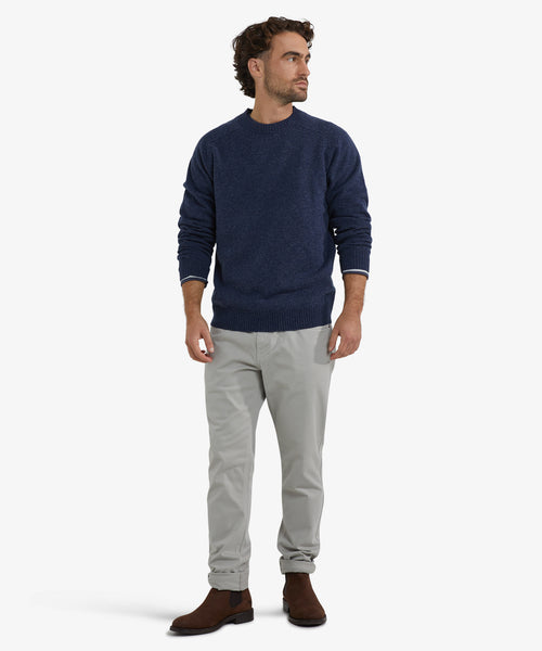 Lambswool Round Neck Sweater | Navy