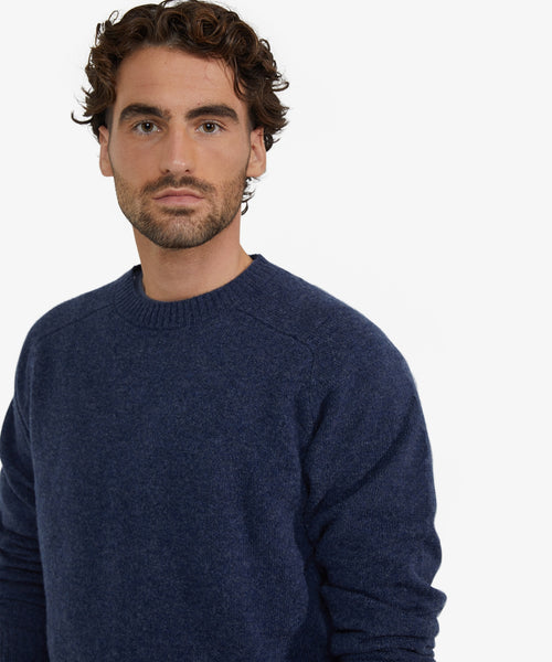 Lambswool Round Neck Sweater | Navy