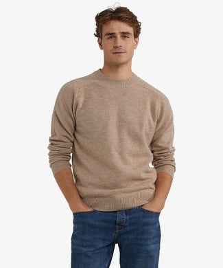 Lambswool Round Neck Sweater | Sand