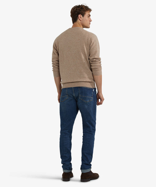 Lambswool Round Neck Sweater | Sand