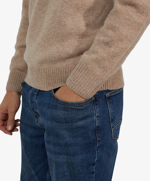 Lambswool Round Neck Sweater | Sand