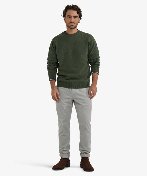 Lambswool Round Neck Sweater | Winter Sage