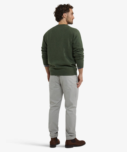 Lambswool Round Neck Sweater | Winter Sage