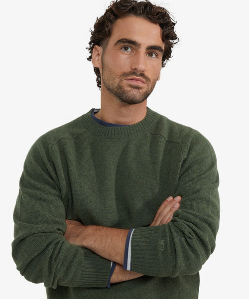 Lambswool Round Neck Sweater | Winter Sage