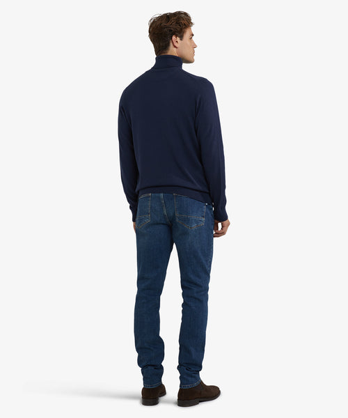 Turtleneck Cotton Merino Wool | Navy