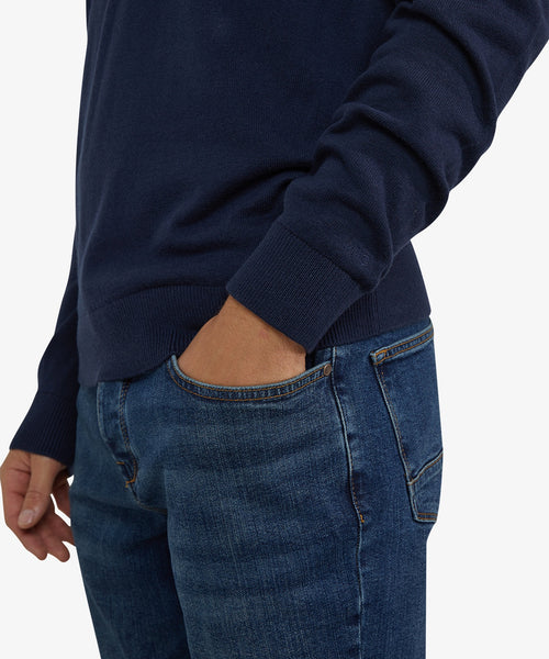 Turtleneck Cotton Merino Wool | Navy