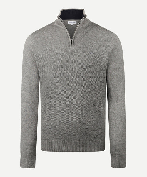 Half-Zip Sweater Cotton Merino Wool | Medium Grey Melange