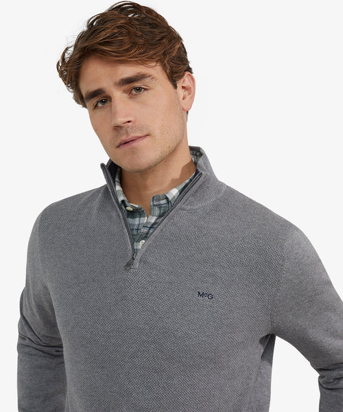 Half-Zip Sweater Cotton Merino Wool | Medium Grey Melange