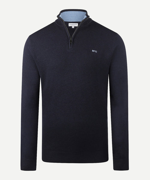 Trui Half-Zip Katoen Merinowol | Navy