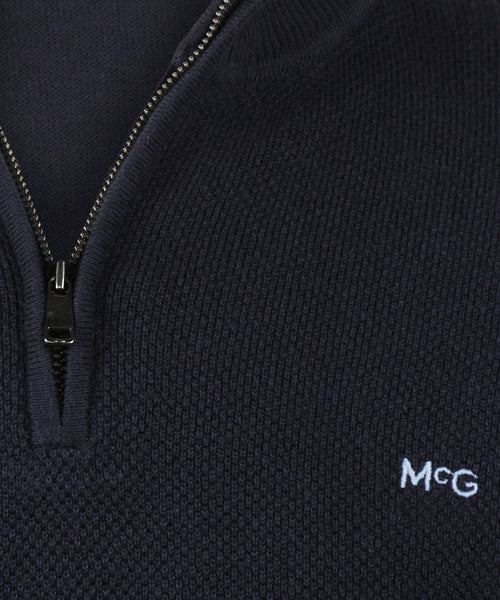 Trui Half-Zip Katoen Merinowol | Navy