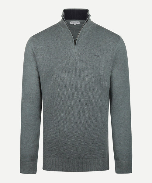 Half-Zip Sweater Cotton Merino Wool | Winter Sage