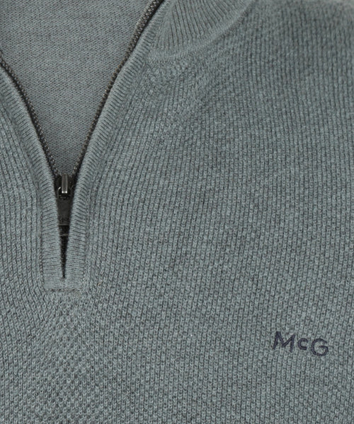 Half-Zip Sweater Cotton Merino Wool | Winter Sage