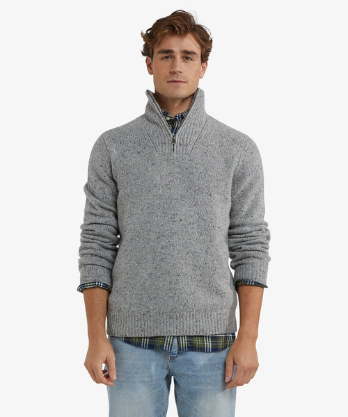 Sweater Fisherman Half-Zip | Medium Gray Melange