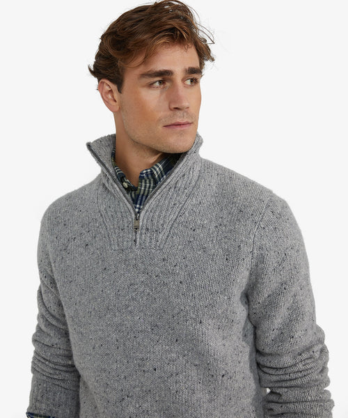 Sweater Fisherman Half-Zip | Medium Gray Melange