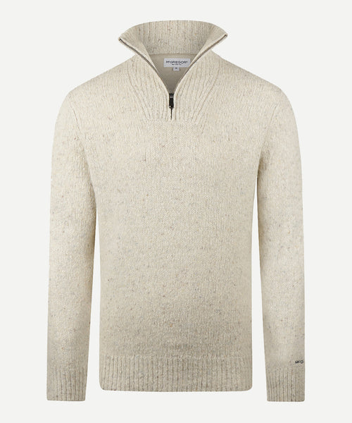 Trui Fisherman Half-Zip | Off White