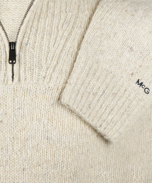 Trui Fisherman Half-Zip | Off White