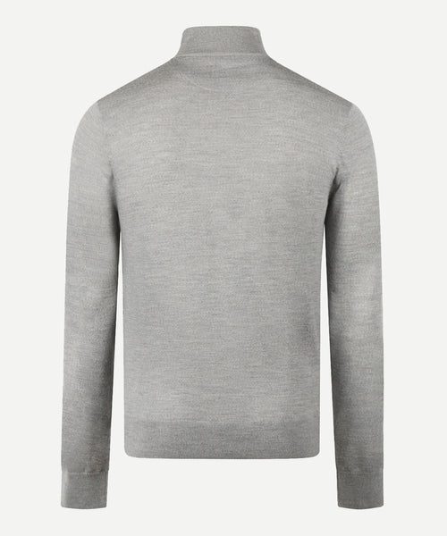 Trui Half-Zip Luxe Merinowol | Medium Grey Melange