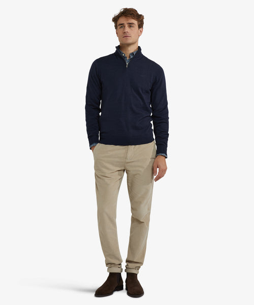 Half-Zip Sweater Luxury Merino Wool | Navy