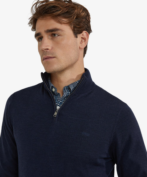 Half-Zip Sweater Luxury Merino Wool | Navy