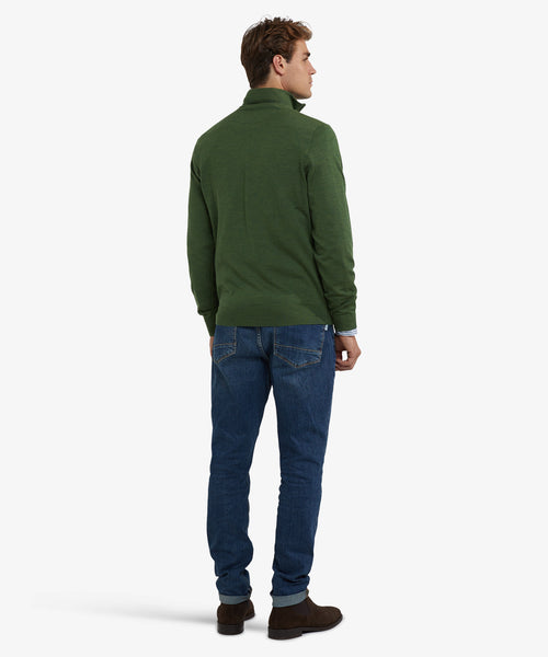 Half-Zip Sweater Luxury Merino Wool | Moss Green