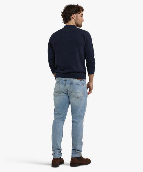 Polo sweater Luxury Merino Wool Long Sleeve | Navy