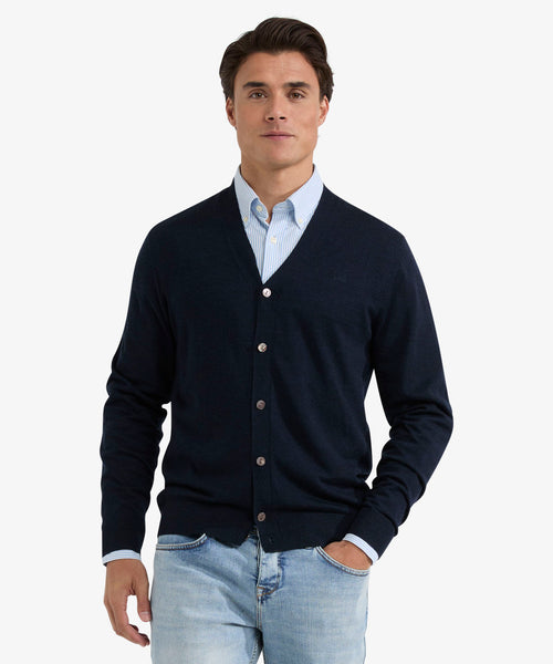 Vest Klassiek Luxe Merinowol | Navy
