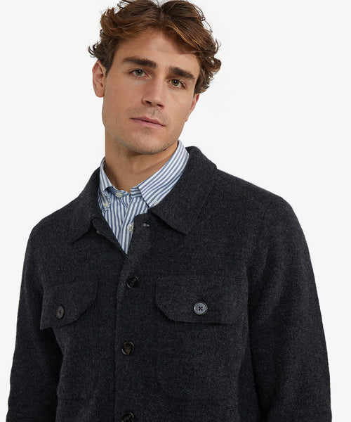 Button cardigan Wool mix | Dark Gray Melange
