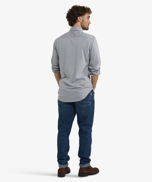 Stretch Piqué Shirt | Medium Grey Melange