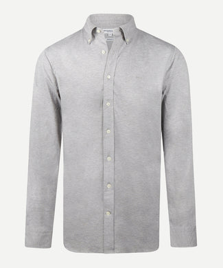 Stretch Piqué Shirt | Medium Grey Melange