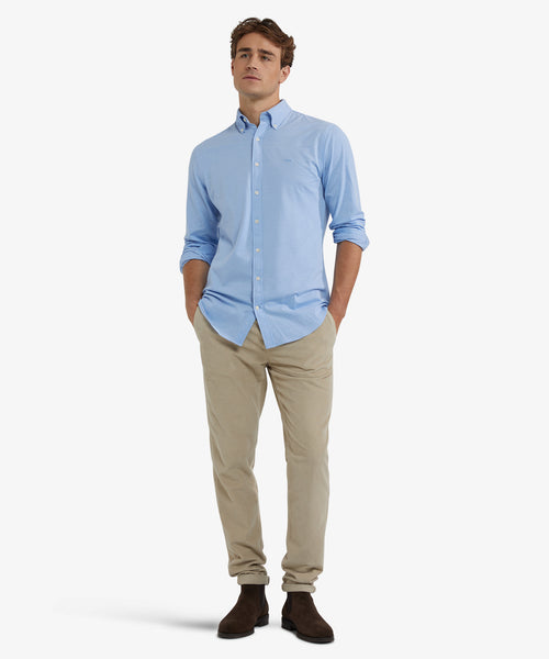 Stretch Piqué Shirt | Light Blue