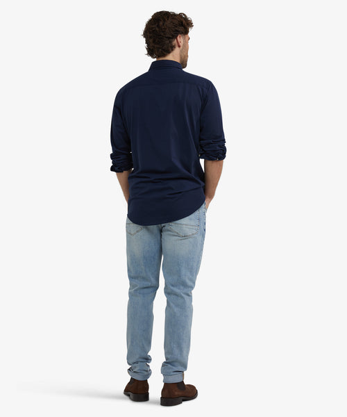 Stretch Piqué Shirt | Navy