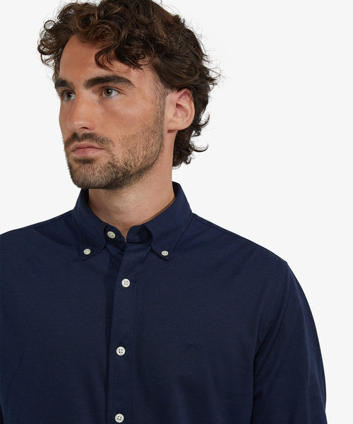 Stretch Piqué Shirt | Navy