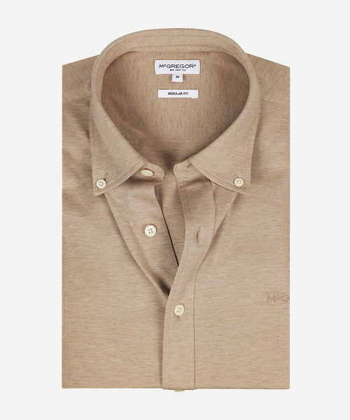 Stretch Piqué Shirt | Sand