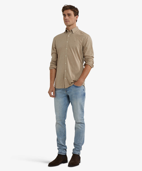 Stretch Piqué Shirt | Sand