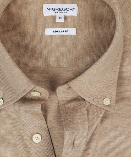 Stretch Piqué Shirt | Sand