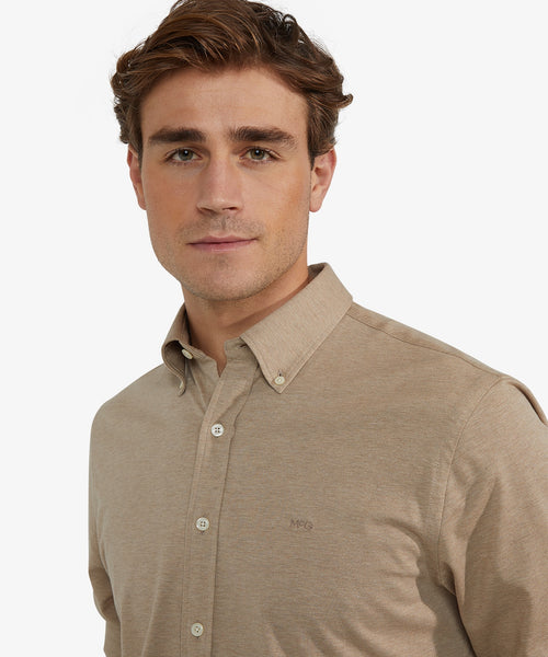 Stretch Piqué Shirt | Sand