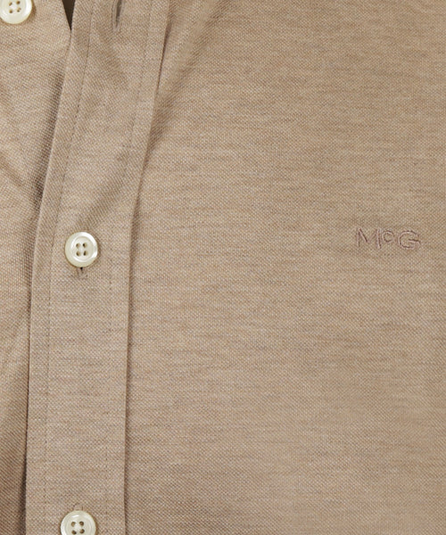 Stretch Piqué Shirt | Sand