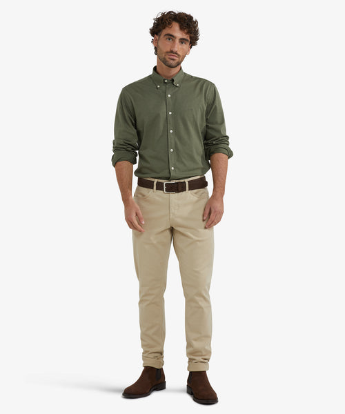 Stretch Piqué Shirt | Winter Sage