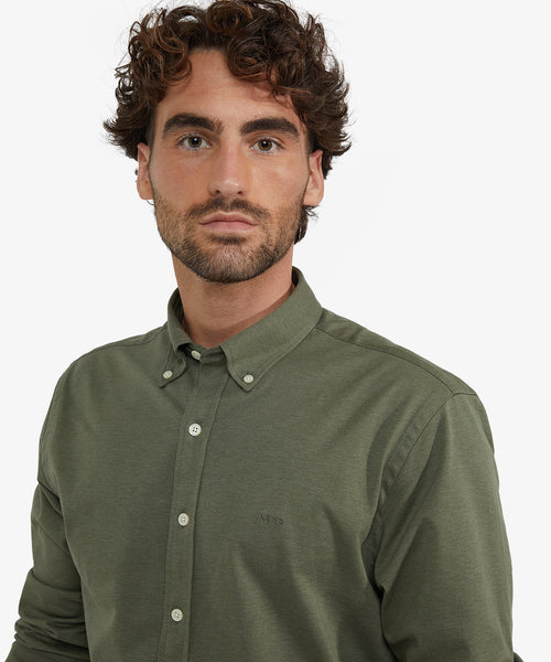 Stretch Piqué Shirt | Winter Sage