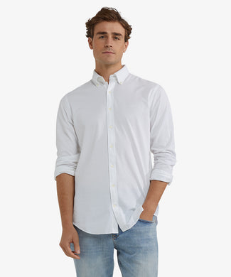 Stretch Piqué Shirt | White